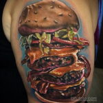 Zdjęcie tatuażu z hamburgerem 26.03.2021 №302 - tatuaż burger -