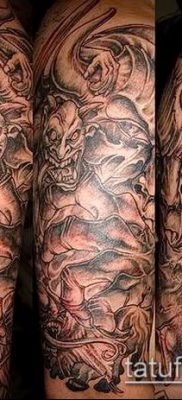 Fotó vízköpő tetoválásról (jelentése) - egy példa egy érdekes tetoválási rajzra - 029