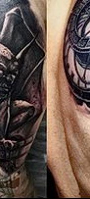 Fotó egy vízköpő tetoválásról (jelentése) - egy példa egy érdekes tetoválási tervre - 027