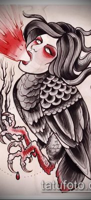 صورة وشم هاربي (معنى) - مثال على رسم وشم مثير للاهتمام - 008