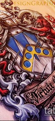fotografija tetovaže grba (značenje) - primjer zanimljivog dizajna tetovaže - 095
