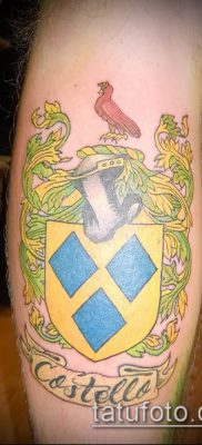 fotografija tetovaže grba (značenje) - primjer zanimljivog dizajna tetovaže - 094