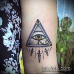 татуировка око на планина №991 - изключителна версия на картината, която може успешно да се използва за обработка и нанасяне като око на надпис на планинска татуировка