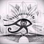 татуировка на окото планина номер 556-готина версия на модела, която може успешно да се използва за промяна и нанасяне на татуировка като планина за очи на гърба