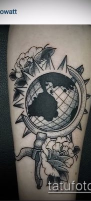 Снимка на татуировка на глобус - примерна рисунка - 26052017 - пример - 002 глобус за татуировка