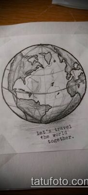 Снимка на татуировка на глобус - примерна рисунка - 26052017 - пример - 014 глобус за татуировка
