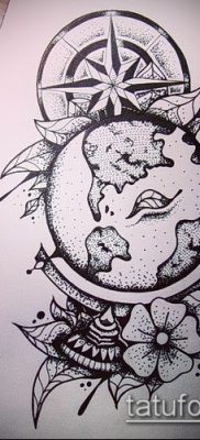 Снимка на татуировка на глобус - примерна рисунка - 26052017 - пример - 022 глобус за татуировка