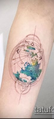 Снимка на татуировка на глобус - примерна рисунка - 26052017 - пример - 038 глобус за татуировка