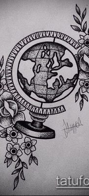 Снимка на татуировка на глобус - пример за рисунка - 26052017 - пример - 053 глобус за татуировки