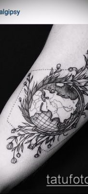 Снимка на татуировка на глобус - примерна рисунка - 26052017 - пример - 075 глобус за татуировка