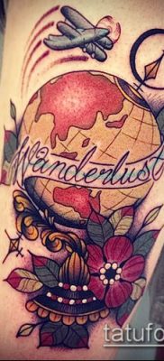 Снимка на татуировка на глобус - примерна рисунка - 26052017 - пример - 085 татуировка глобус