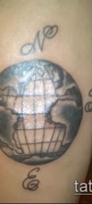 Снимка на татуировка на глобус - примерна рисунка - 26052017 - пример - 097 глобус на татуировка