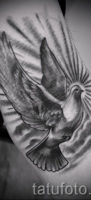 Снимка на татуировка на гълъб - опция на ръката за мъж