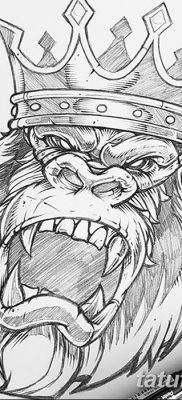 снимка на татуировка на горила от 27.08.2017 г. №114 - Горила татуировка -
