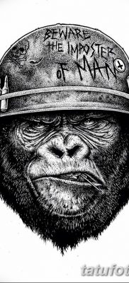 снимка на татуировка на горила от 27.08.2017 г. №053 - Горила татуировка -