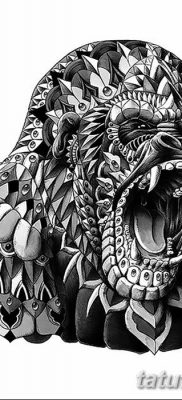 снимка на татуировка на горила от 27.08.2017 г. №067 - Горила татуировка -