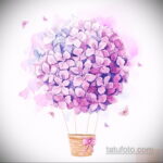 Снимка на татуировка с цветя на хортензия 31.03.2021 №126 - татуировка хортензия -