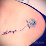 Снимка на татуировка с цветя на хортензия 31.03.2021 №111 - татуировка хортензия -