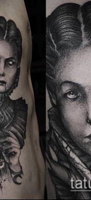 гравиране на татуировка номер 648 е интересна версия на модела, която може успешно да се използва за промяна и приложение като пейзаж за гравиране на татуировка