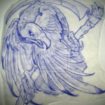 مثال على رسم وشم طائر نسر 13.12.2020 №453 -نسر الوشم-