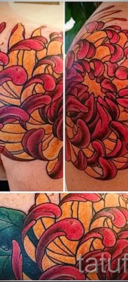 Példa krizantém tetoválásra a 7. számú fotón