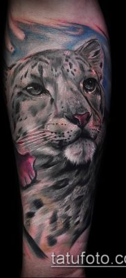 tatuaż lamparta śnieżnego nr 594 to godna wersja wzoru, który można z powodzeniem wykorzystać do obróbki i nałożenia jako tatuaż lamparta śnieżnego na plecach