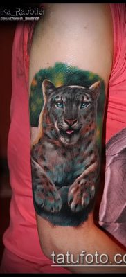 tatuaż irbis # 537 - godna wersja wzoru, który z powodzeniem można wykorzystać do przeróbek i tatuowania jako tatuaż irbis lampart śnieżny