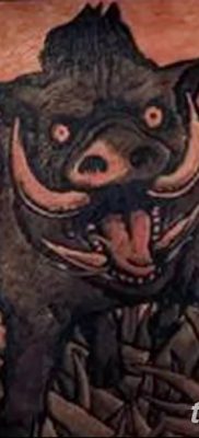 zdjęcie tatuażu z dzika z dnia 02.12.2018 №006 - tatuaż z dzika -