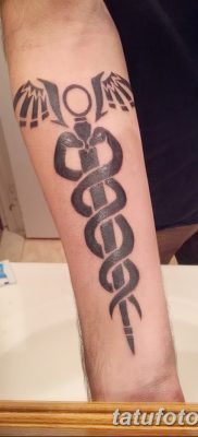 fotó egy Caduceus tetoválásról, kelt 2017.10.21 -én №139 - Caduceus tetoválás -