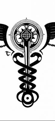 fotó a Caduceus tetoválásról, 2017.10.21. №141 - Caduceus tetoválás -
