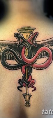 fotó egy Caduceus tetoválásról, kelt 2017.10.21 -én №149 - Caduceus tetoválás -