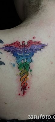 fotó a Caduceus tetoválásról, kelt 2017.10.21 -én №031 - Caduceus tetoválás -