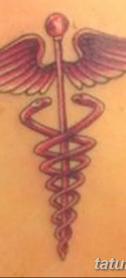 fotó egy caduceus tetoválásról, kelt 2017.10.21 -én №054 - caduceus tetoválás -