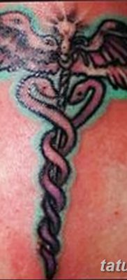 fotó egy caduceus tetoválásról, kelt 2017.10.21 -én №066 - caduceus tetoválás -