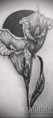 calla tetoválás # 17 - a minta exkluzív változata, amelyet sikeresen lehet használni akvarell kalla tetoválásként