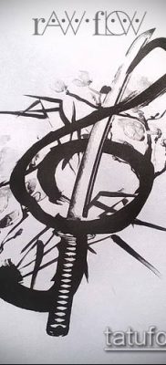 fotó Katana tetoválásról (Katana tetoválás) (érték) - példa rajz - 072