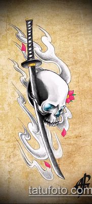 fotó Katana tetoválásról (Katana tetoválás) (érték) - példa rajz - 065