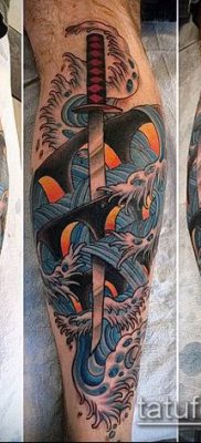 fotó Katana tetoválásról (Katana tetoválás) (érték) - példa rajz - 058
