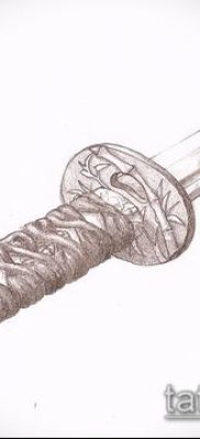 fotó a tetoválásról Katana (tetoválás Katana) (érték) - példa rajz - 036