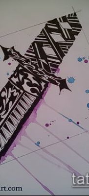 fotó Katana tetoválásról (Katana tetoválás) (érték) - példa rajz - 034