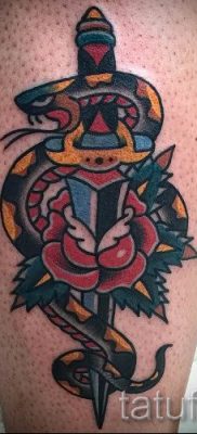 fotó egy tőrről és egy rózsatetoválásról példa egy tetoválás jelentését bemutató cikkre - tatufoto.ru - 58