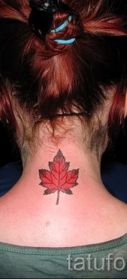 Az eredeti rajz ötlete egy befejezett tetoválásban, egy juharral egy olyan cikkhez, amely a juhar jelentését jelenti a tetoválásban