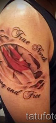 Az eredeti rajz ötlete egy már alkalmazott juhartetoválásban, közzétételre a juhar tetoválás értelmezéséről