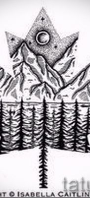 Példa egy hűvös rajzra egy kész juhartetoválásban egy cikkhez, amely a juhar jelentését jelenti a testfestésben