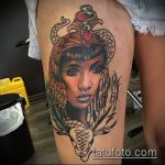 TLE TATTOO OF CLEOPATRA № 893 - a rajz hűvös változata, amely könnyen használható felülvizsgálatra és alkalmazásra Kleopátra művészi tetoválásaként