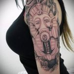 KLEOPATRA TETTOO № 645 - a kép érdekes változata, amely sikeresen használható a Kleopátra feldolgozására és tetoválásra