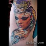 KLEOPATRA TATTOO № 836 - a kép exkluzív változata, amely sikeresen használható a Kleopátra művészi tetoválás feldolgozására és alkalmazására