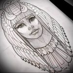 CLEOPATRA TATTOO No. 507 - a rajz hűvös változata, amely jól használható a Kleopátra művészi tetoválás feldolgozására és alkalmazására