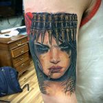 KLEOPATRA TETTOO № 856 - a rajz érdekes változata, amely könnyen használható felülvizsgálatra és alkalmazásra Kleopátra művészi tetoválásaként