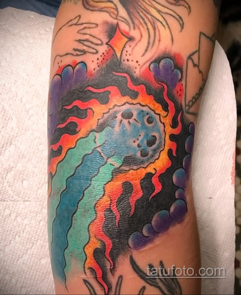 Zdjęcie tatuażu z kometą (asteroidą) 27.03.2021 №057 - tatuaż komety -